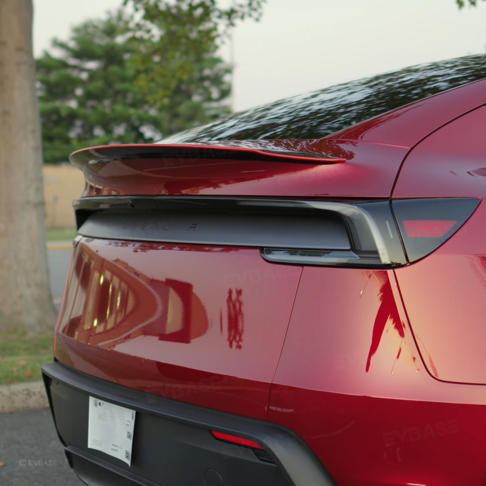 Model Y Juniper Real Carbon Fiber Rear Spoiler Wing & Side Mirror Covers & T-E-S-L-A Lettering Tailgate Emblem Decal
