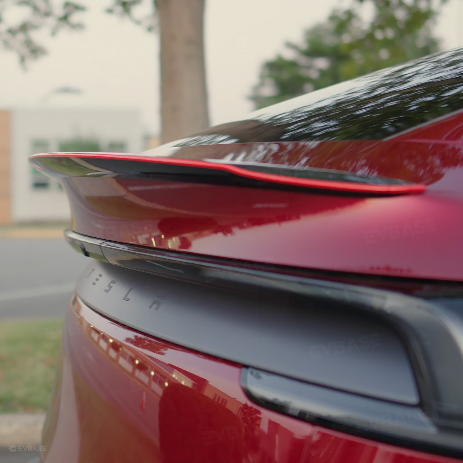 Model Y Juniper Real Carbon Fiber Rear Spoiler Wing & Side Mirror Covers & T-E-S-L-A Lettering Tailgate Emblem Decal