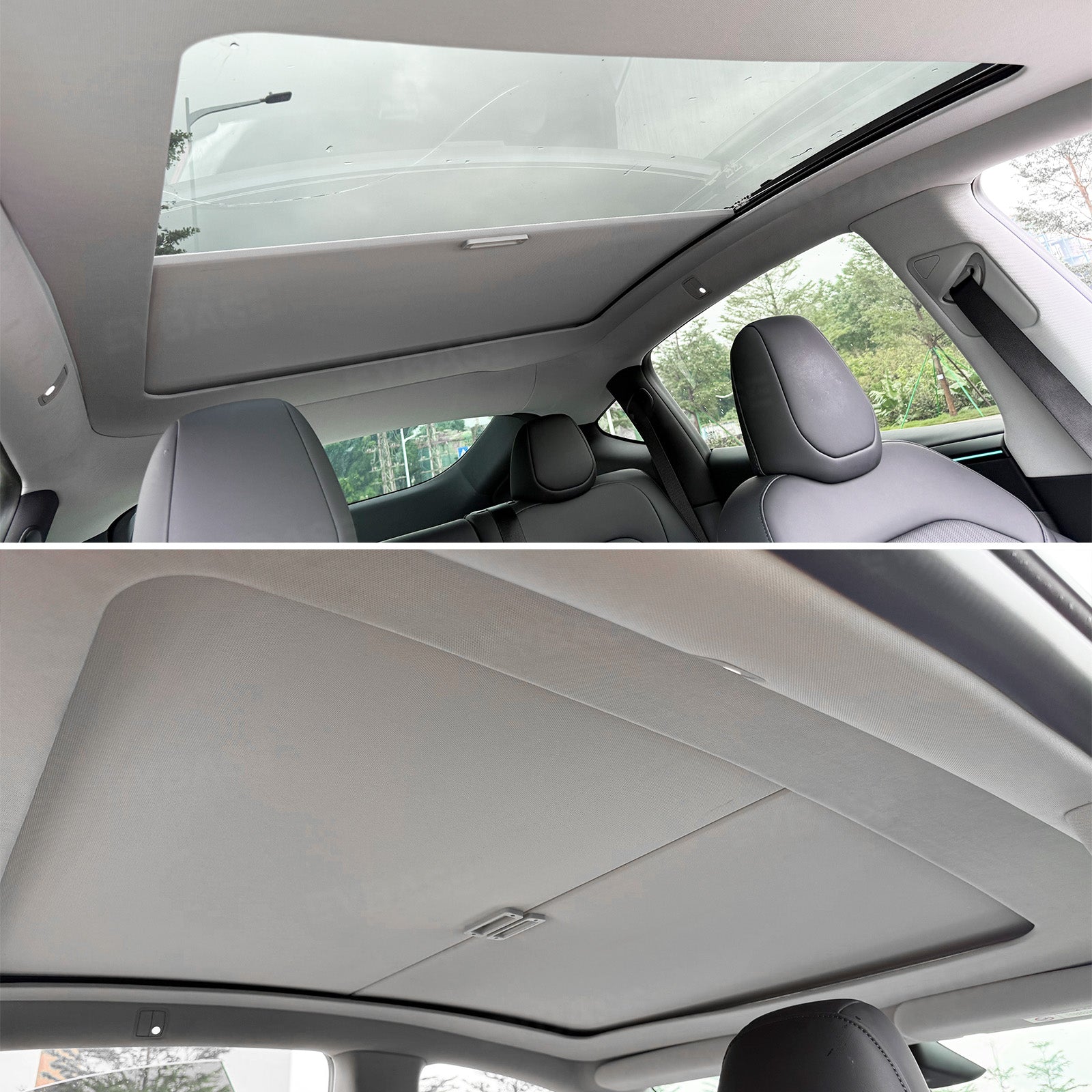 Model Y Juniper Retractable Sunshade for Tesla Glass Roof Sunshade With Roll Fabric Style Heat Insulation UV Protection