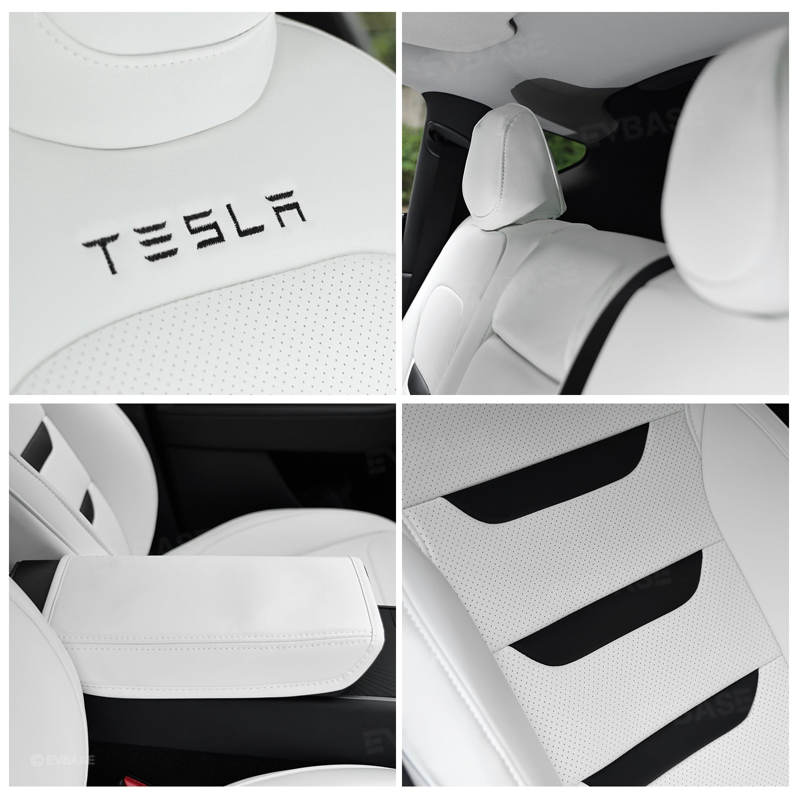 Model Y Juniper Seat Covers NAPPA Leather Full Coverage Seat Protector with Tesla Style Lettering