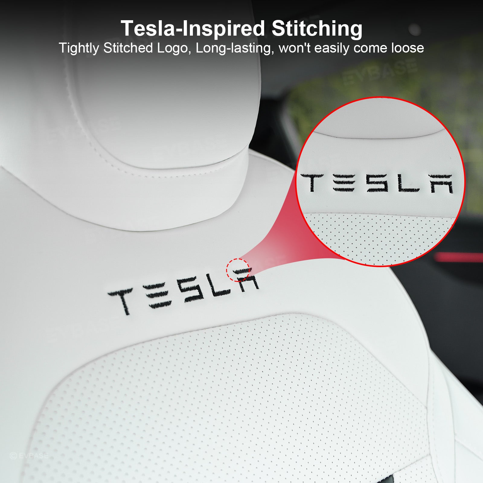 Model Y Juniper Seat Covers NAPPA Leather Full Coverage Seat Protector with Tesla Style Lettering