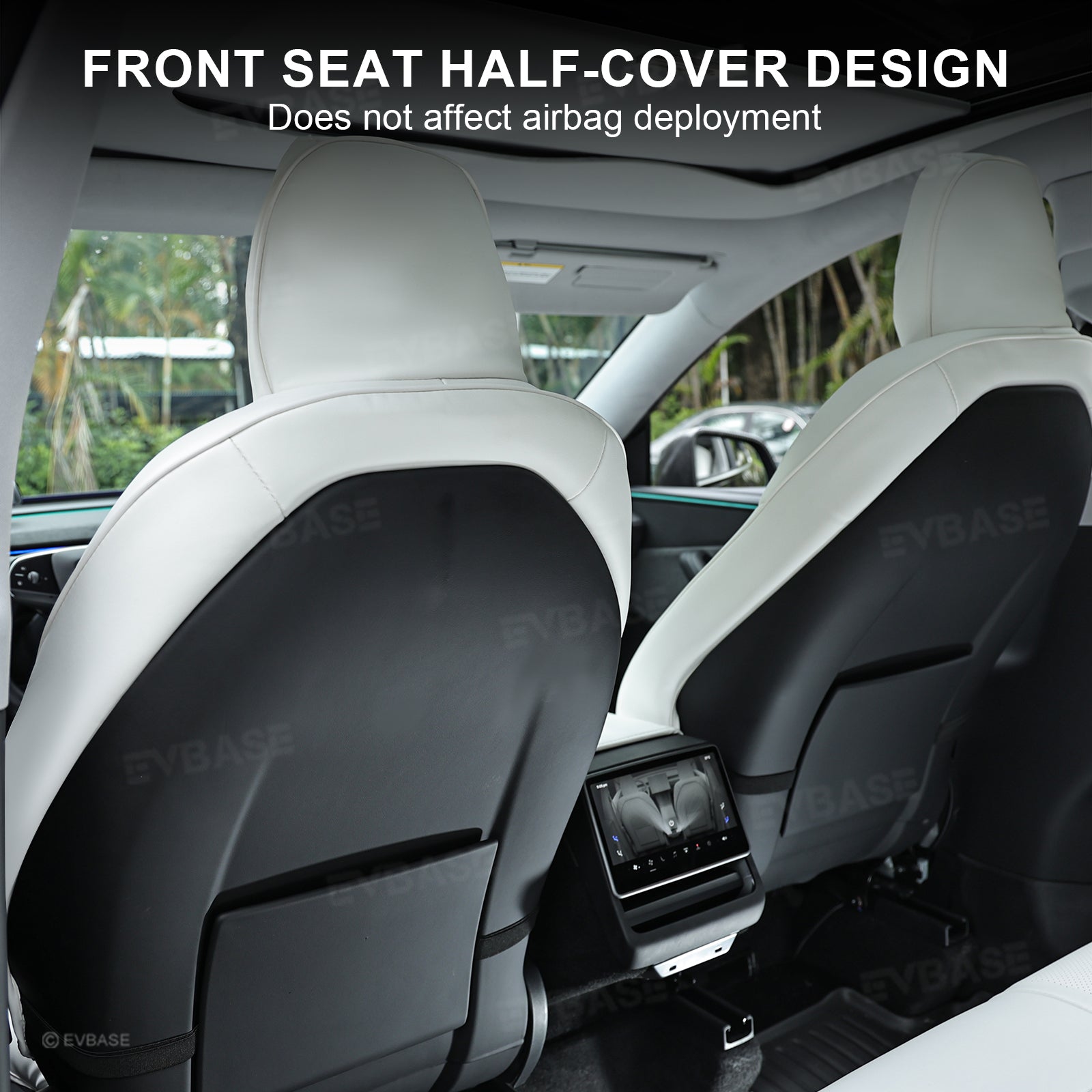 Model Y Juniper Seat Covers NAPPA Leather Full Coverage Seat Protector with Tesla Style Lettering
