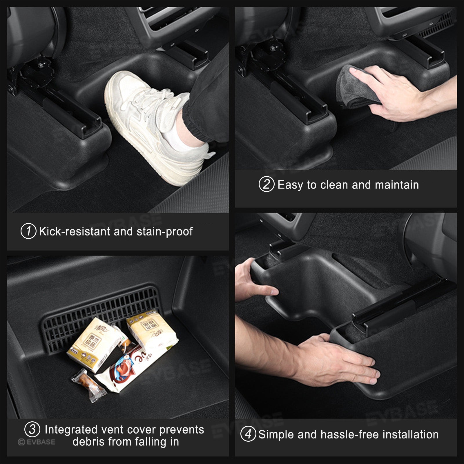 Model Y Juniper Interior Protection Covers Center Console Side & Rear Center Console Lower Protection Mats & Rear Trunk Side Protectors & Seat Slide Rail Anti-Kick Guard for Tesla