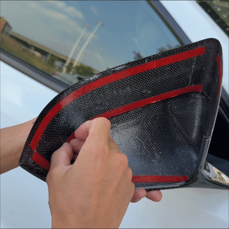 Model Y Juniper Side Mirror Cover Real Carbon Fiber Rearview Mirror Cap with Split-Line Racing-Inspired Design