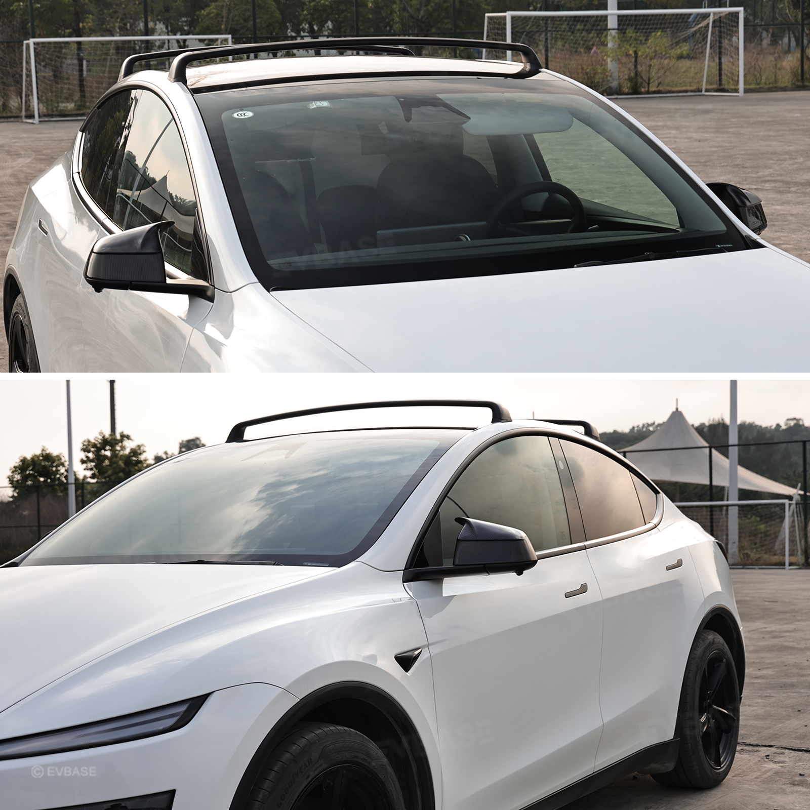 Model Y Juniper Side Mirror Cover Real Carbon Fiber Rearview Mirror Cap with Split-Line Racing-Inspired Design