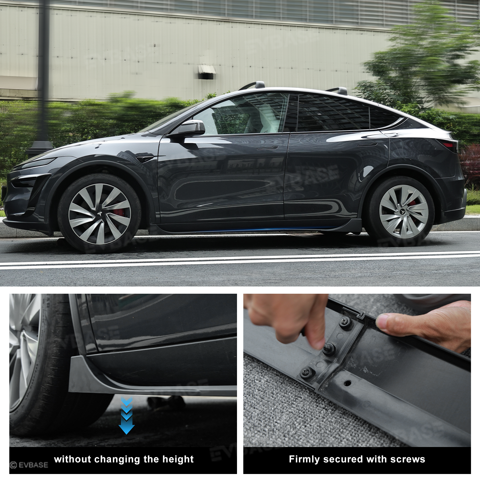 Model 3 Highland & Model Y Juniper Side Skirts Splitter Lip Extensions Diffuser Panel ABS Body Kit F Style for Tesla