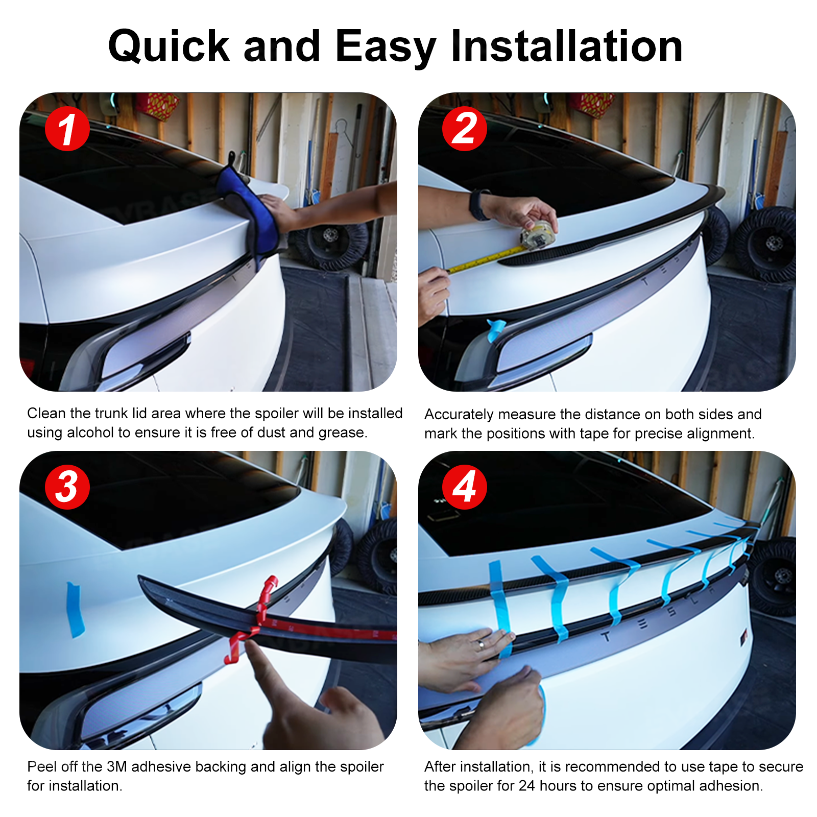 Tesla Model Y Juniper Spoiler Real Carbon Fiber Wing Rear Trunk Lid With Performance Style