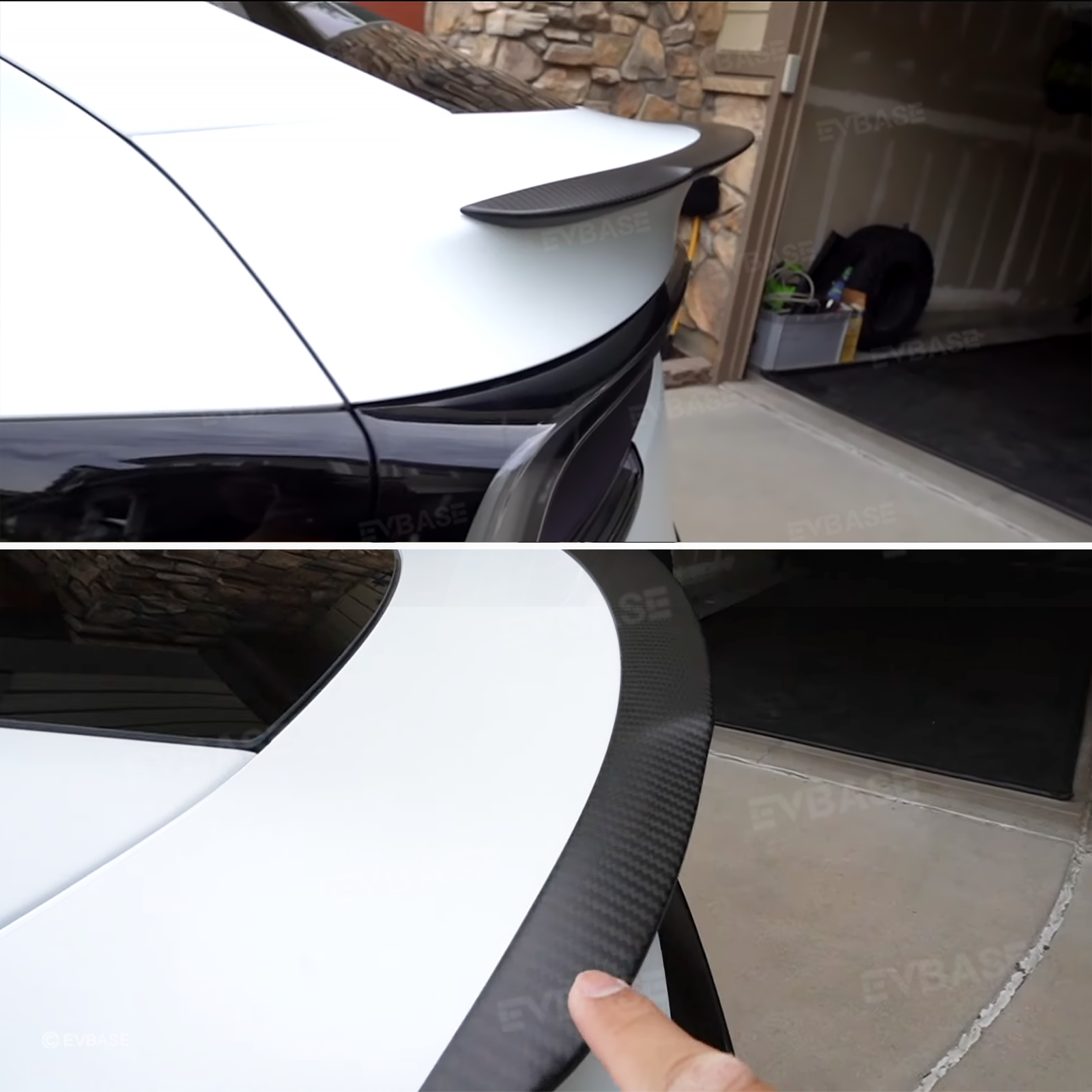 Tesla Model Y Juniper Spoiler Real Carbon Fiber Wing Rear Trunk Lid With Performance Style