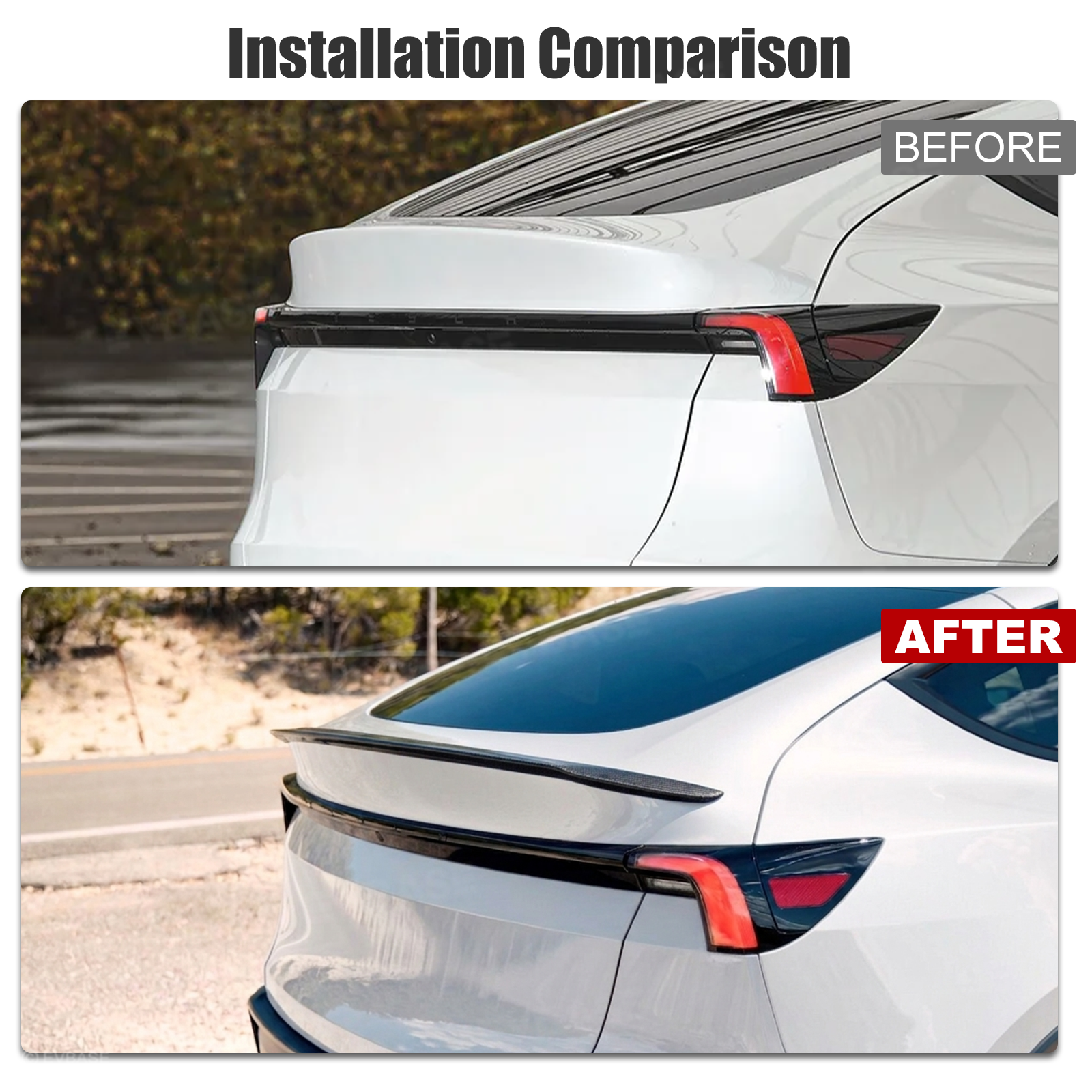 Model Y Juniper Standard Real Carbon Fiber Rear Spoiler Wing OEM Style Rear Trunk Splitter