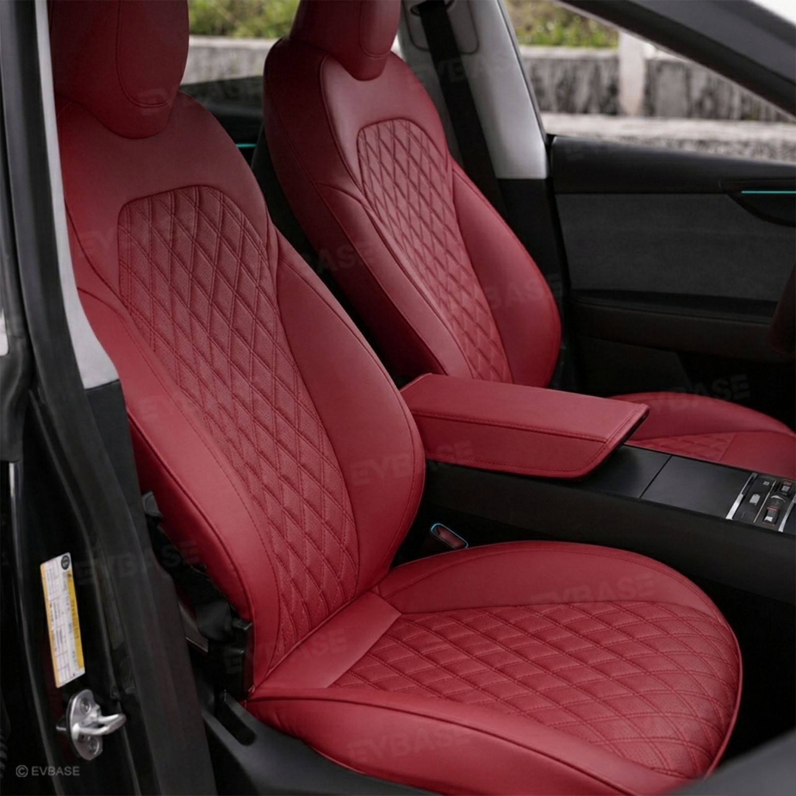 Model Y Juniper Seat Covers NAPPA Leather Seat Protector with Double-Stitched Diamond Quilting