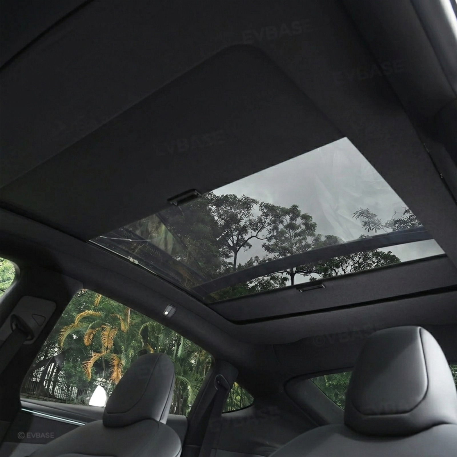 Tesla Model 3/Y Retractable Sunshade Glass Roof Sunshade with Roll Fabric style