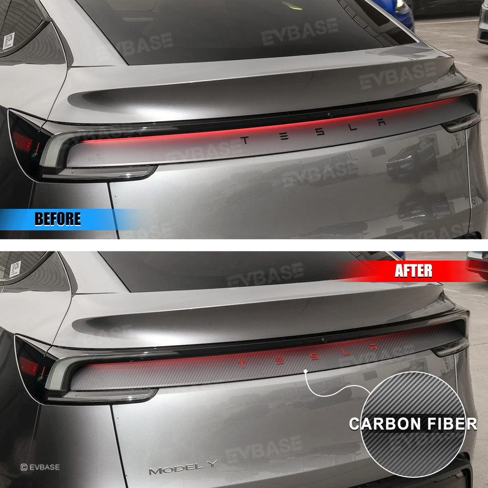 Model Y Juniper Tailgate Applique Overlay Real Dry Molded Carbon Fiber Rear Tailgate Trim for Tesla