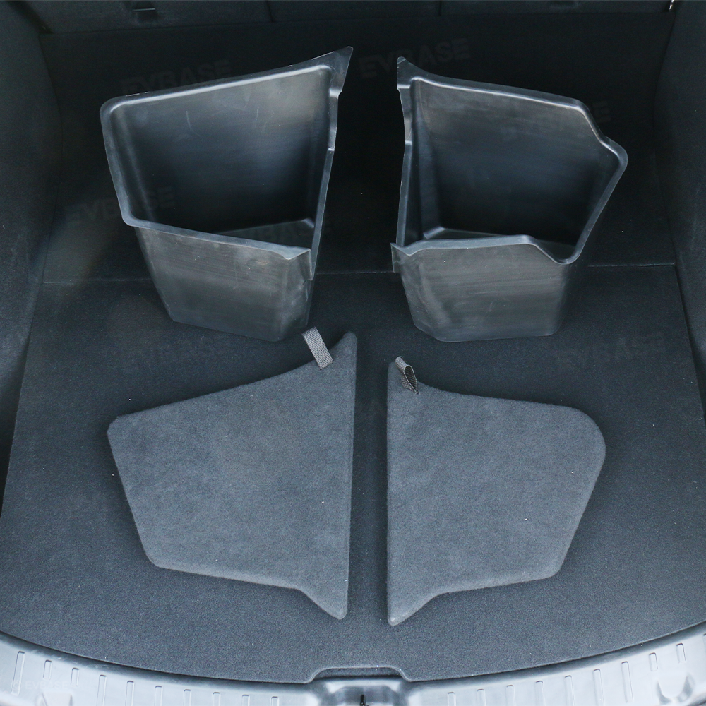 Model Y Juniper Trunk Side Storage Box & Side Door Organizer Tray & Rear Seat Trash Can