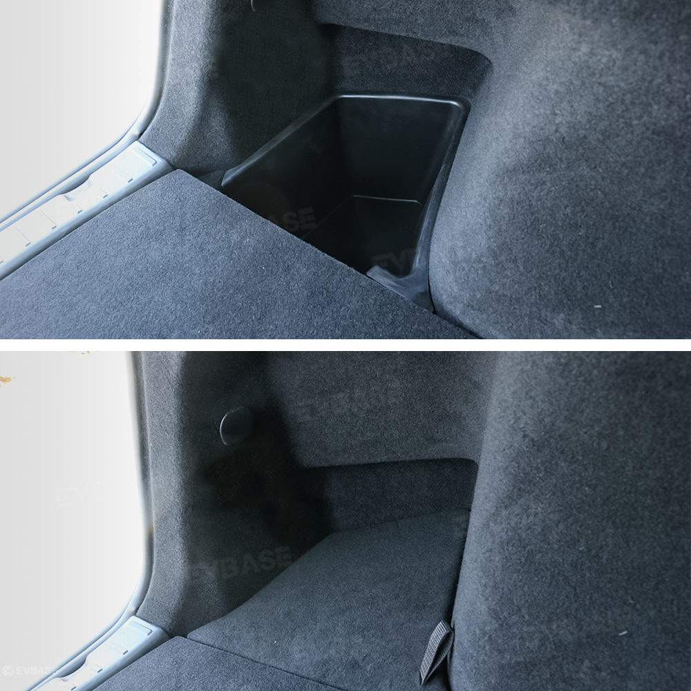 Model Y Juniper Trunk Side Storage Box & Side Door Organizer Tray & Rear Seat Trash Can
