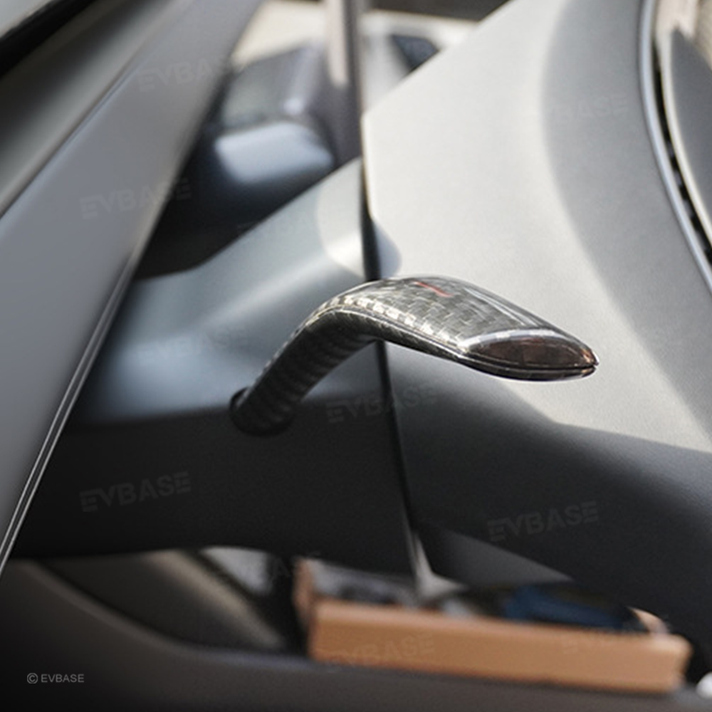Model Y Juniper Carbon Fiber Turn Signal Stalk Trim Covers for Tesla