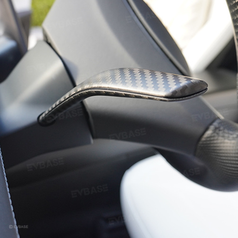 Model Y Juniper Carbon Fiber Turn Signal Stalk Trim Covers for Tesla