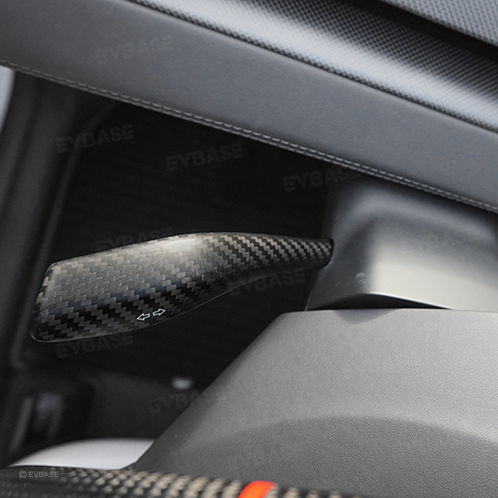 Model Y Juniper Carbon Fiber Turn Signal Stalk Trim Covers for Tesla