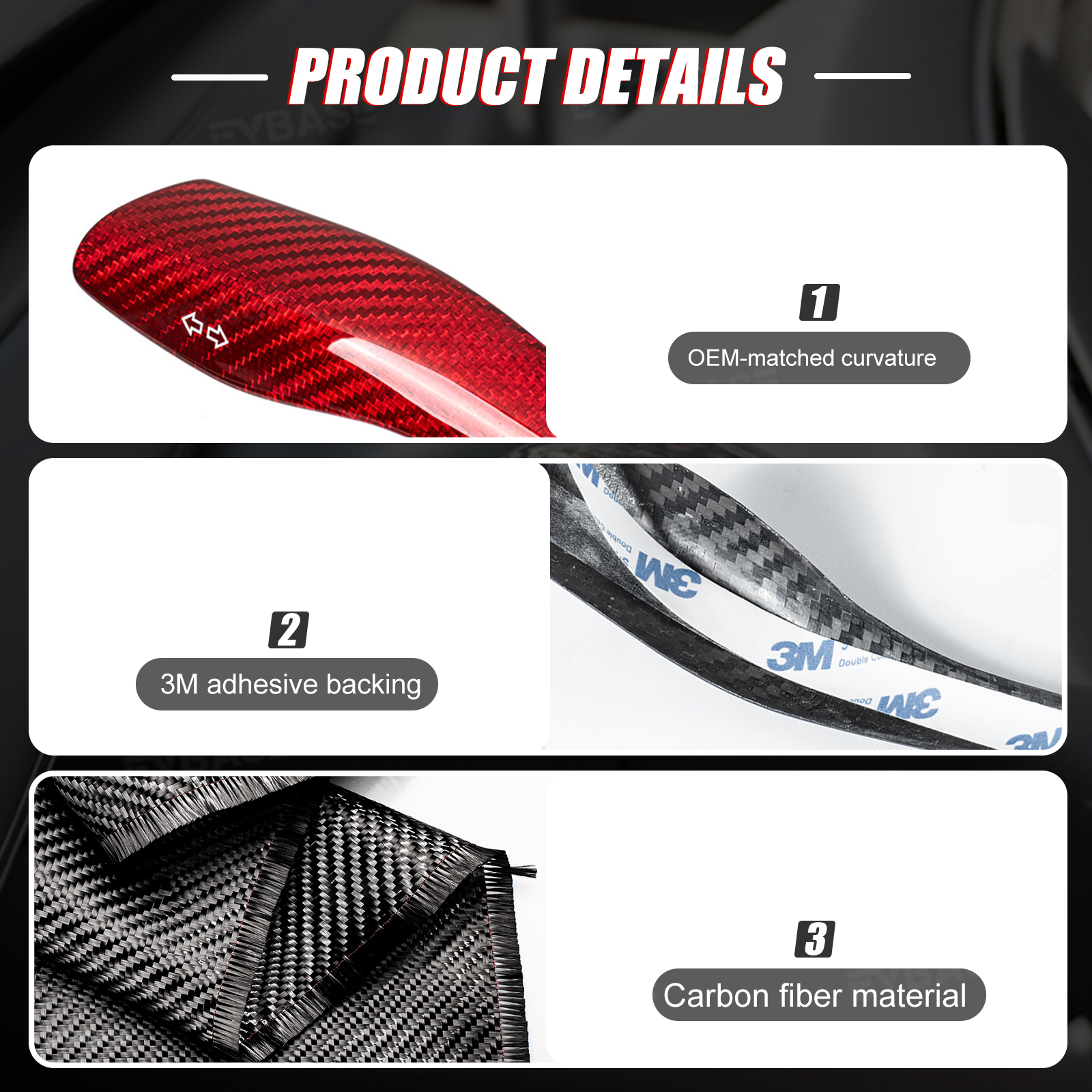 Model Y Juniper Carbon Fiber Turn Signal Stalk Trim Covers for Tesla