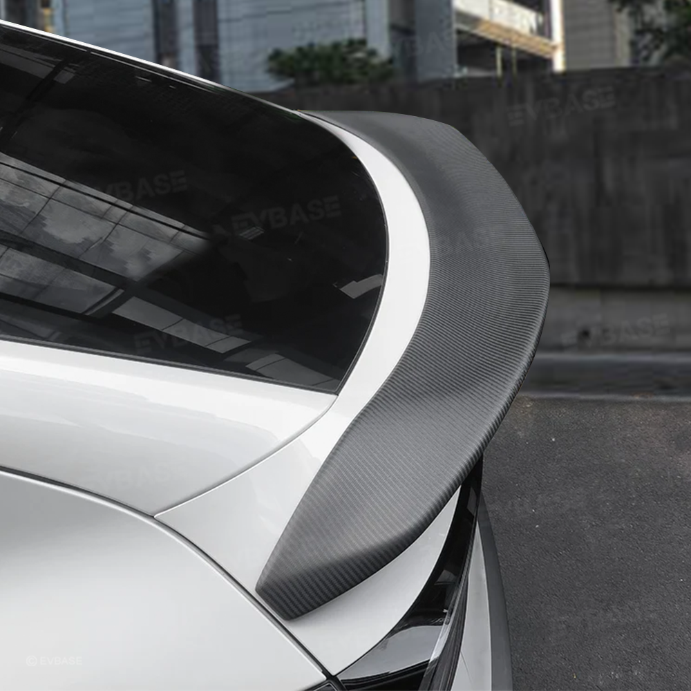 Model Y Juniper V-Style Rear Spoiler Flexible Urethane Carbon Fiber Rear Trunk Lip Spoiler for Tesla