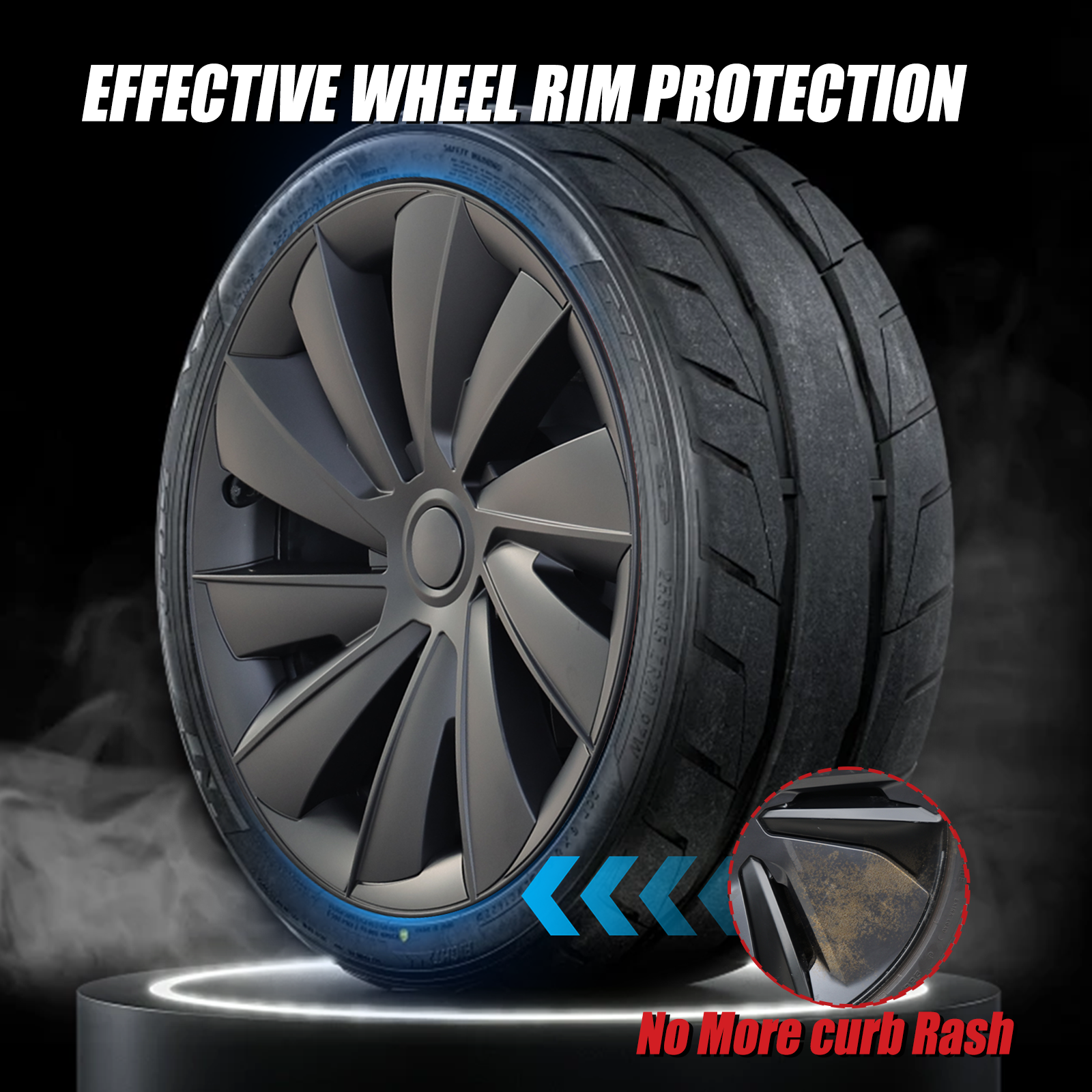 Model Y Juniper Wheel Covers 19 Inch Induction Style Matte Black Hubcaps Rim Covers for Tesla