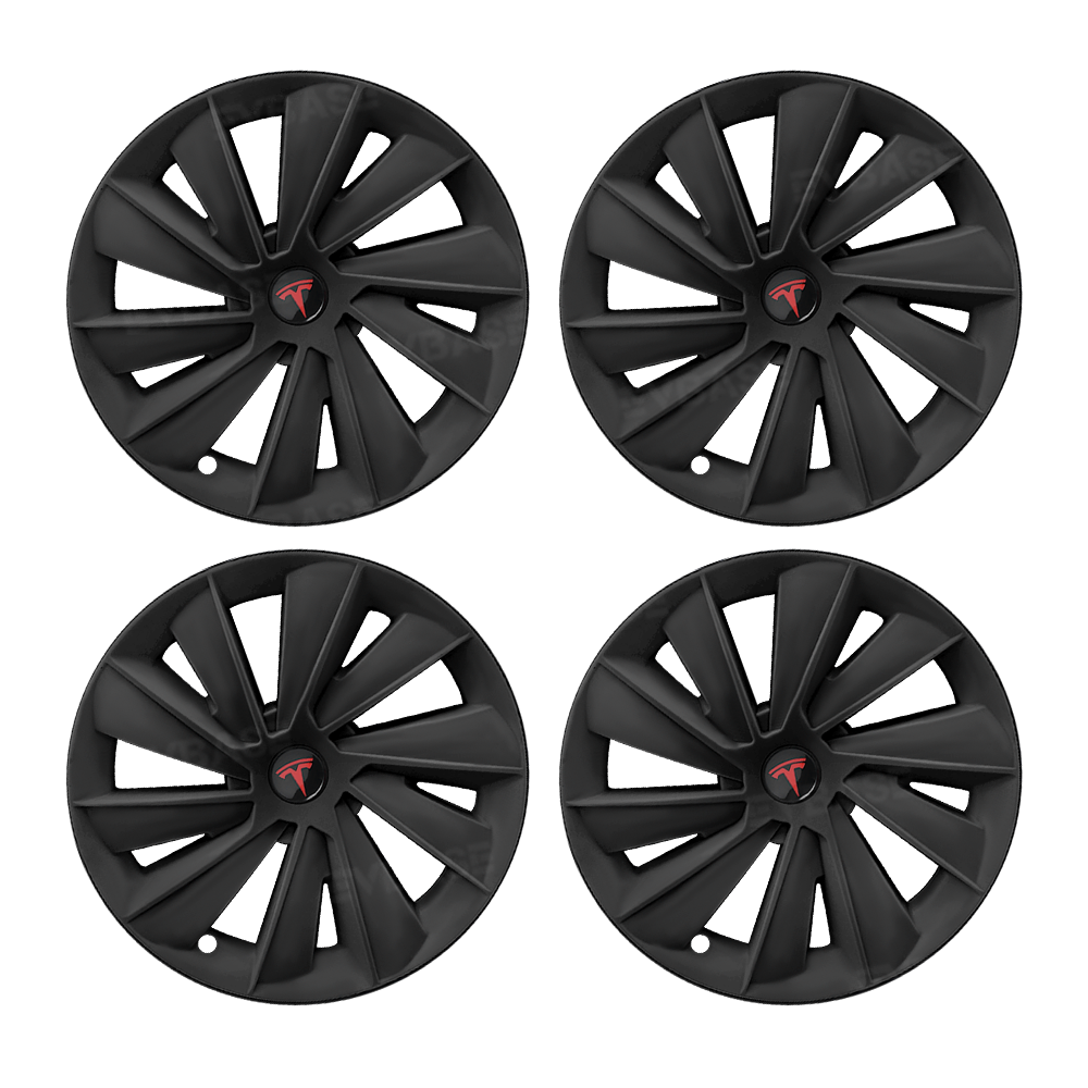 Model Y Juniper Wheel Covers 19 Inch Induction Style Matte Black Hubcaps Rim Covers for Tesla