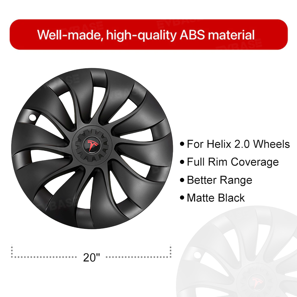 Model Y Juniper Wheel Covers 20" Helix 2.0 Wheels Überturbine Style Matte Hubcaps