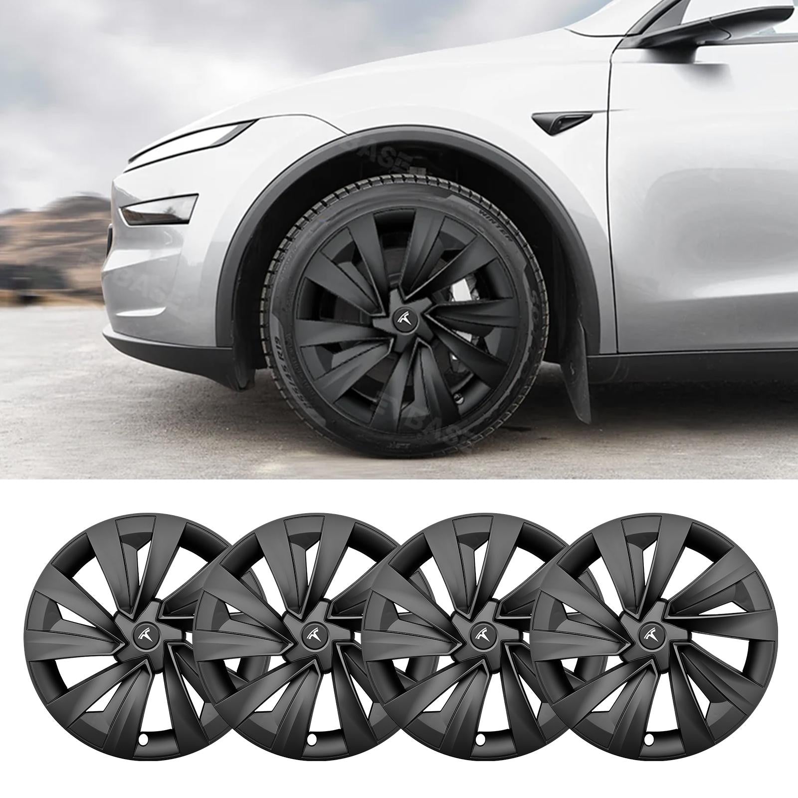 Model Y Juniper Wheel Covers for 19 Inch Tesla Wheel Spiral Style Aero Tesla Hub Caps 4PCS