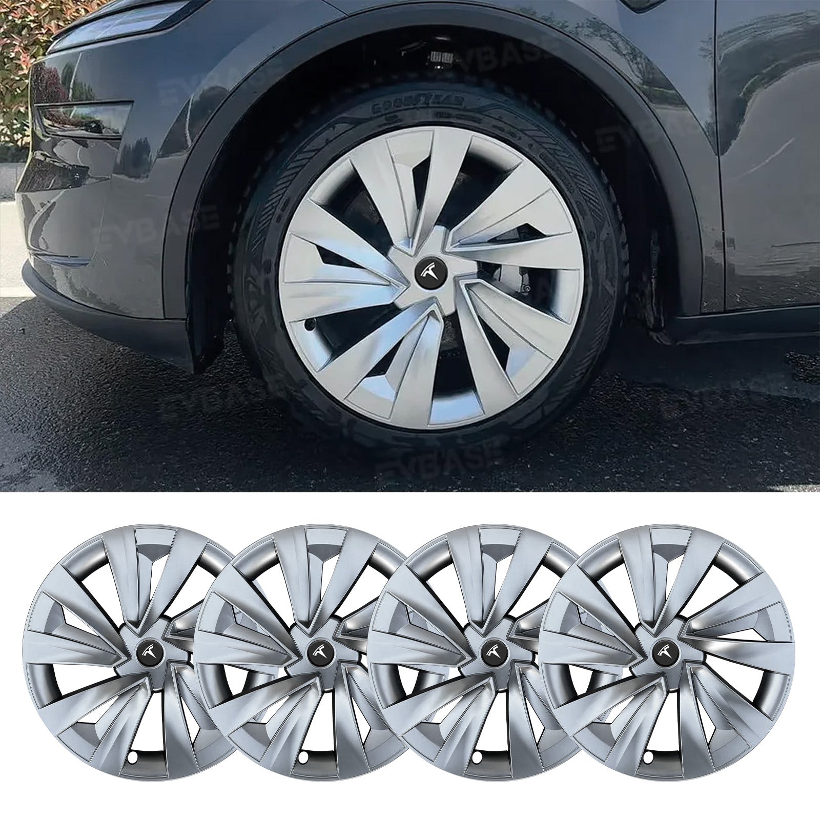 Model Y Juniper Wheel Covers for 19 Inch Tesla Wheel Spiral Style Aero Tesla Hub Caps 4PCS