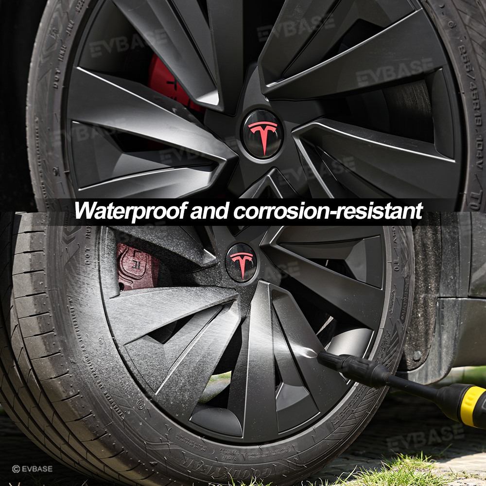 Model Y Juniper Wheel Covers for 19 Inch Tesla Wheel Spiral Style Matte Black Aero Tesla Hub Caps 4PCS