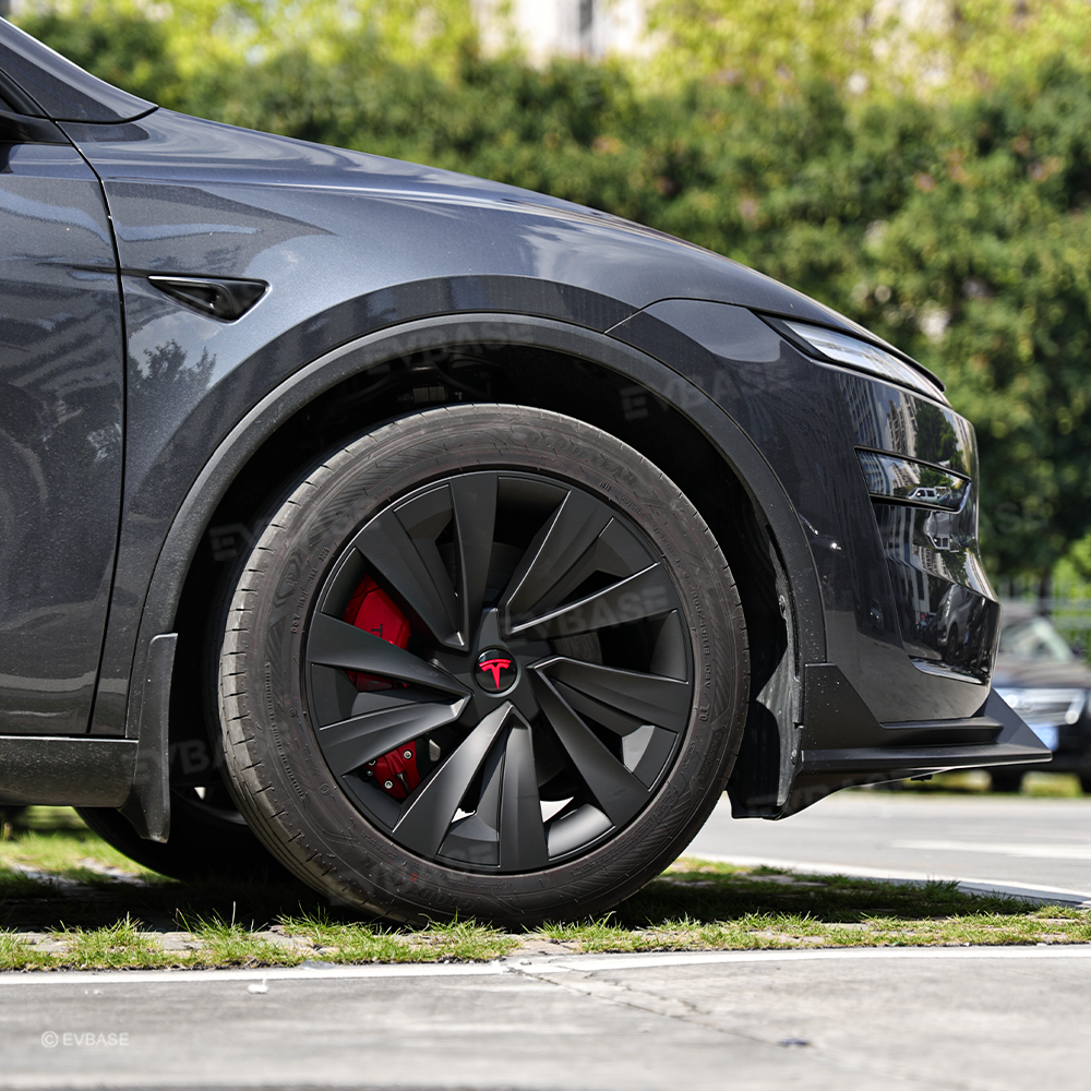 Model Y Juniper Wheel Covers for 19 Inch Tesla Wheel Spiral Style Matte Black Aero Tesla Hub Caps 4PCS