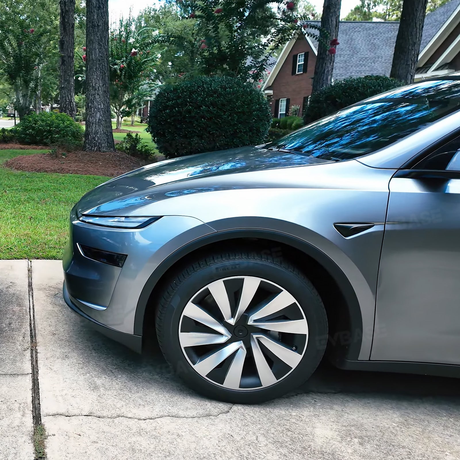 Model Y Juniper 19 Inch Wheel Covers for Tesla Crossflow Wheel Spiral Style Aero Hub Caps 4PCS-BF 30% OFF