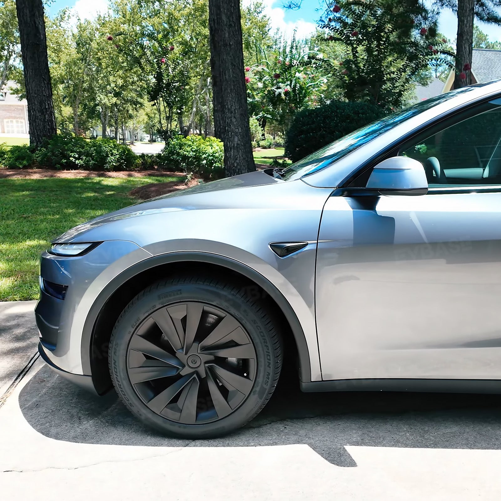 Model Y Juniper Wheel Covers for 19 Inch Tesla Wheel Spiral Style Matte Black Aero Tesla Hub Caps 4PCS