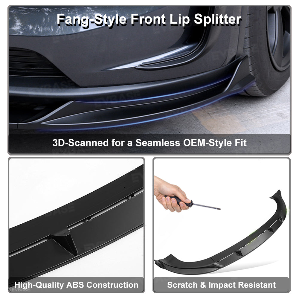 Model Y Juniper Front Lip ABS Bumper Lip Splitter with Fang-Style for Tesla