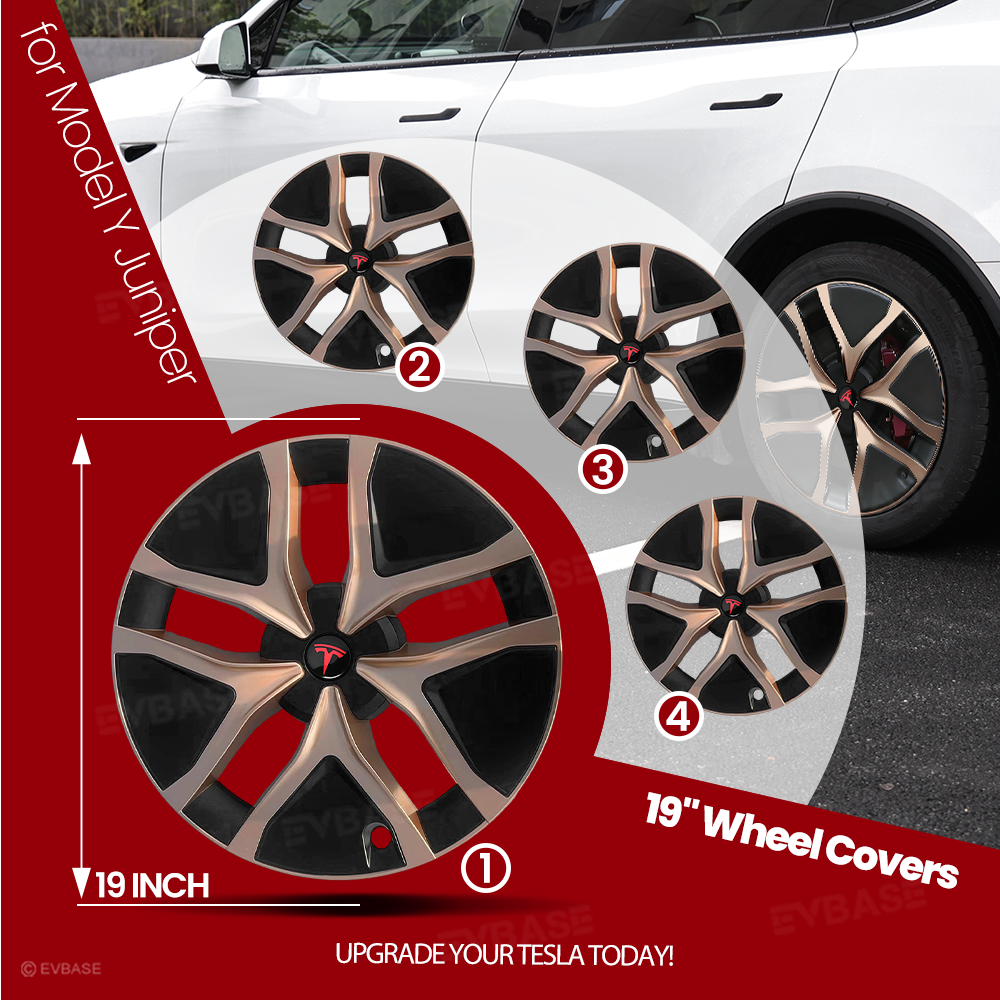 Model Y Juniper Wheel Covers 19 Inch Wheels Hubcaps Performance Look