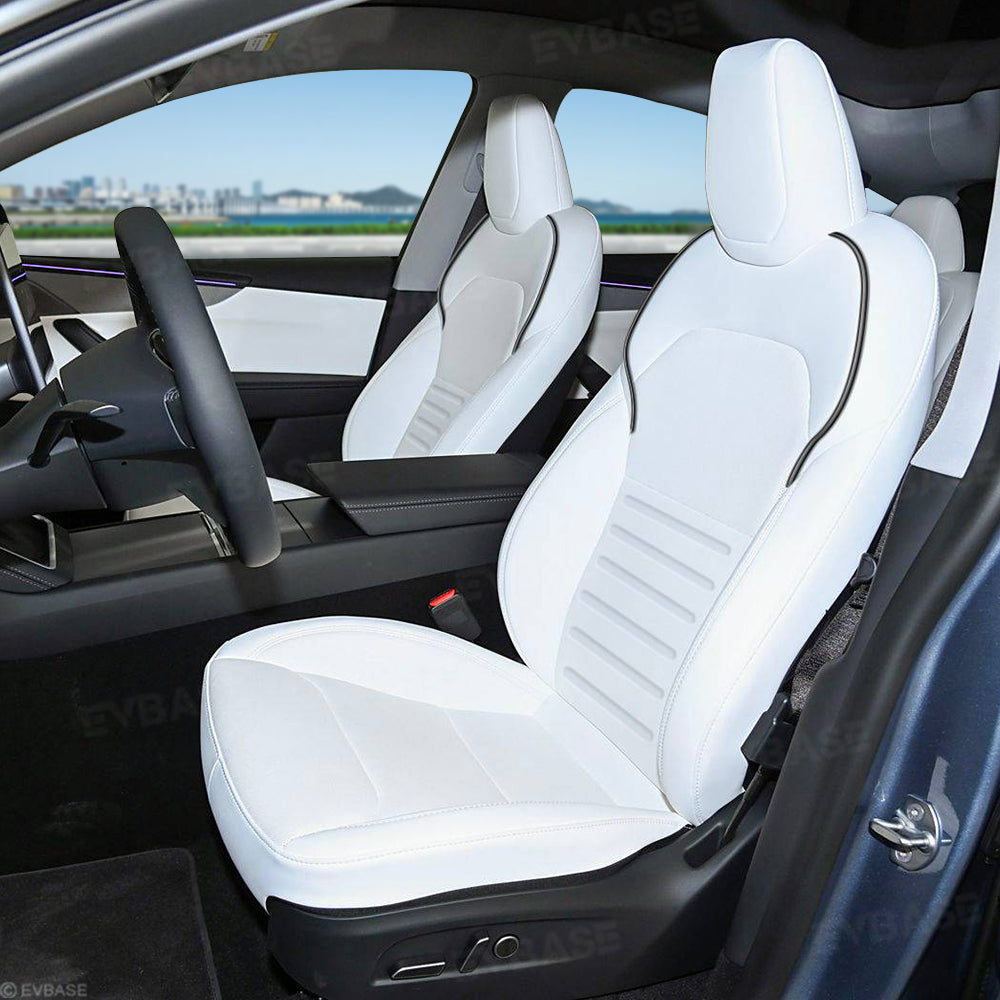 Model Y/ Y Juniper Seat Covers Premium Embossed Nappa Leather Front and Rear Seat Protector for Tesla