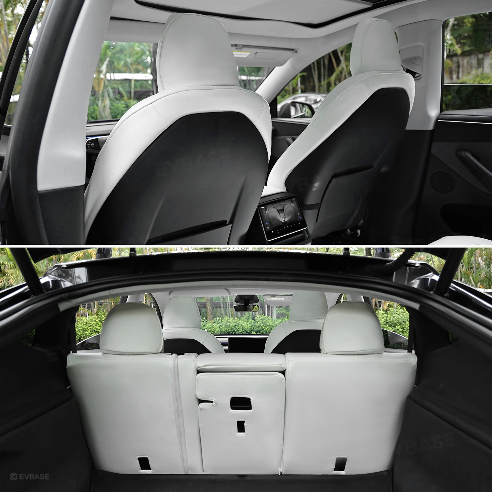 Model Y/ Y Juniper Seat Covers Premium Embossed Nappa Leather Front and Rear Seat Protector for Tesla