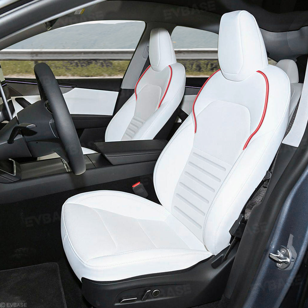 Model Y/ Y Juniper Seat Covers Premium Embossed Nappa Leather Front and Rear Seat Protector for Tesla