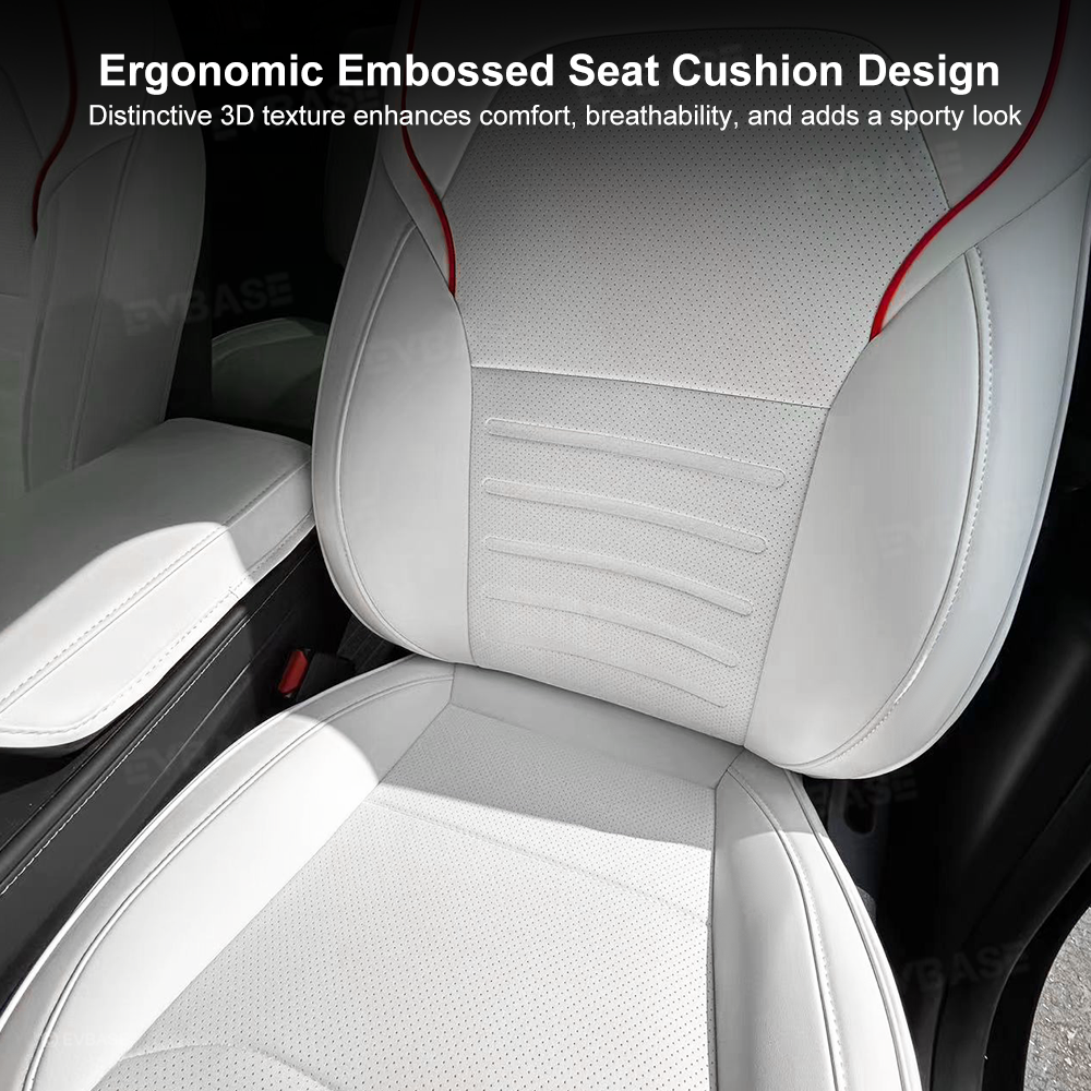 Model Y/ Y Juniper Seat Covers Premium Embossed Nappa Leather Front and Rear Seat Protector for Tesla