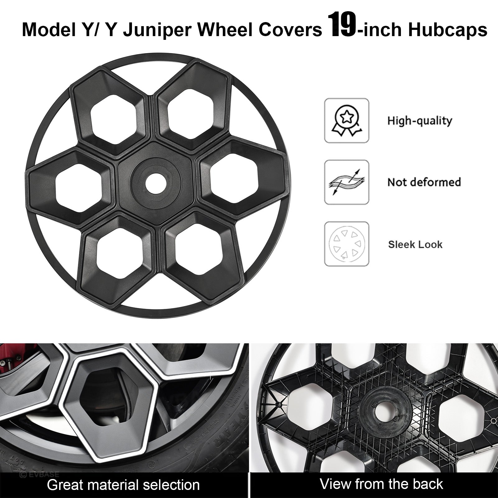 Model Y/ Y Juniper Wheel Covers 19 Inch Hex Wedge Hubcaps Honeycomb Wheels Style for Tesla