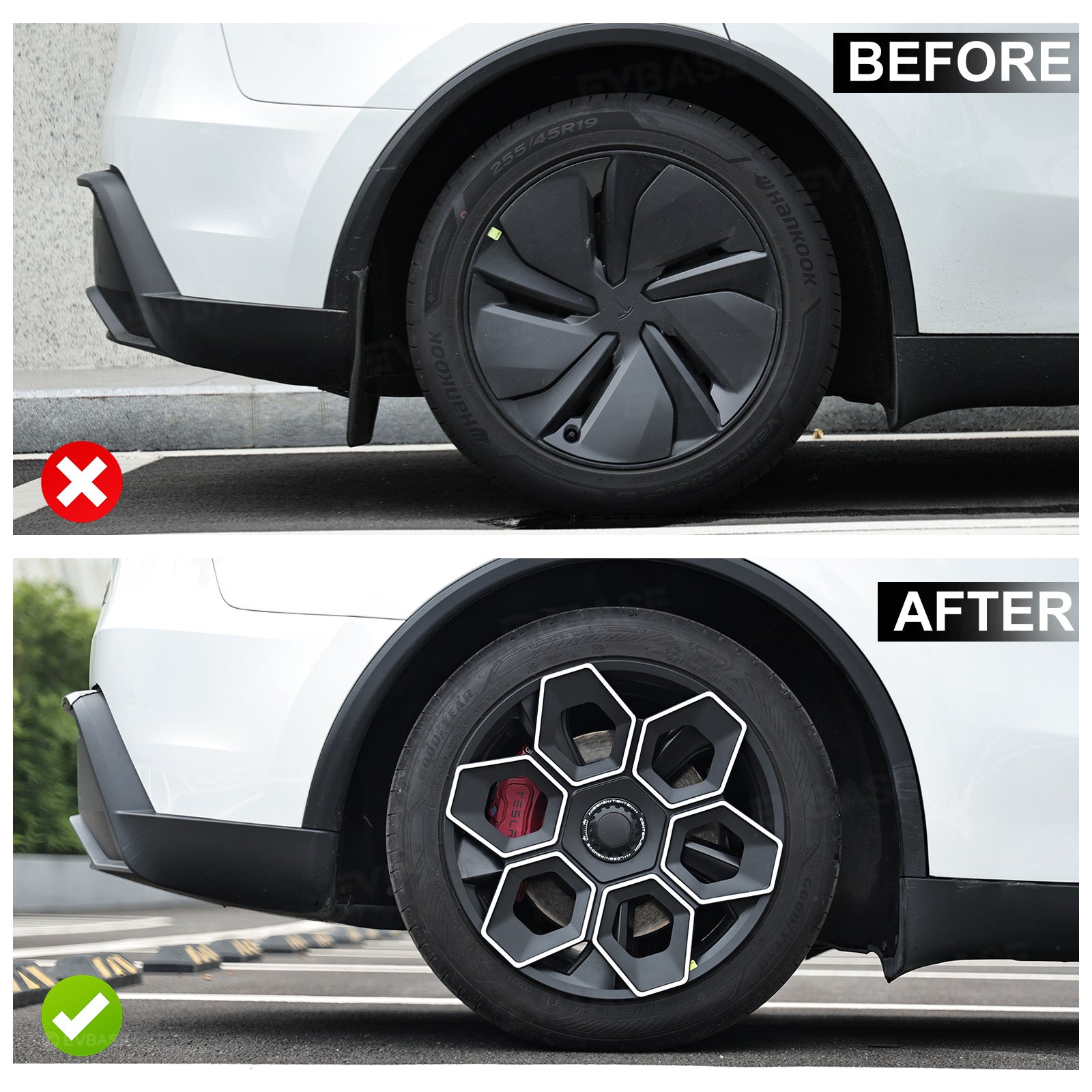 Model Y/ Y Juniper Wheel Covers 19 Inch Hex Wedge Hubcaps Honeycomb Wheels Style for Tesla