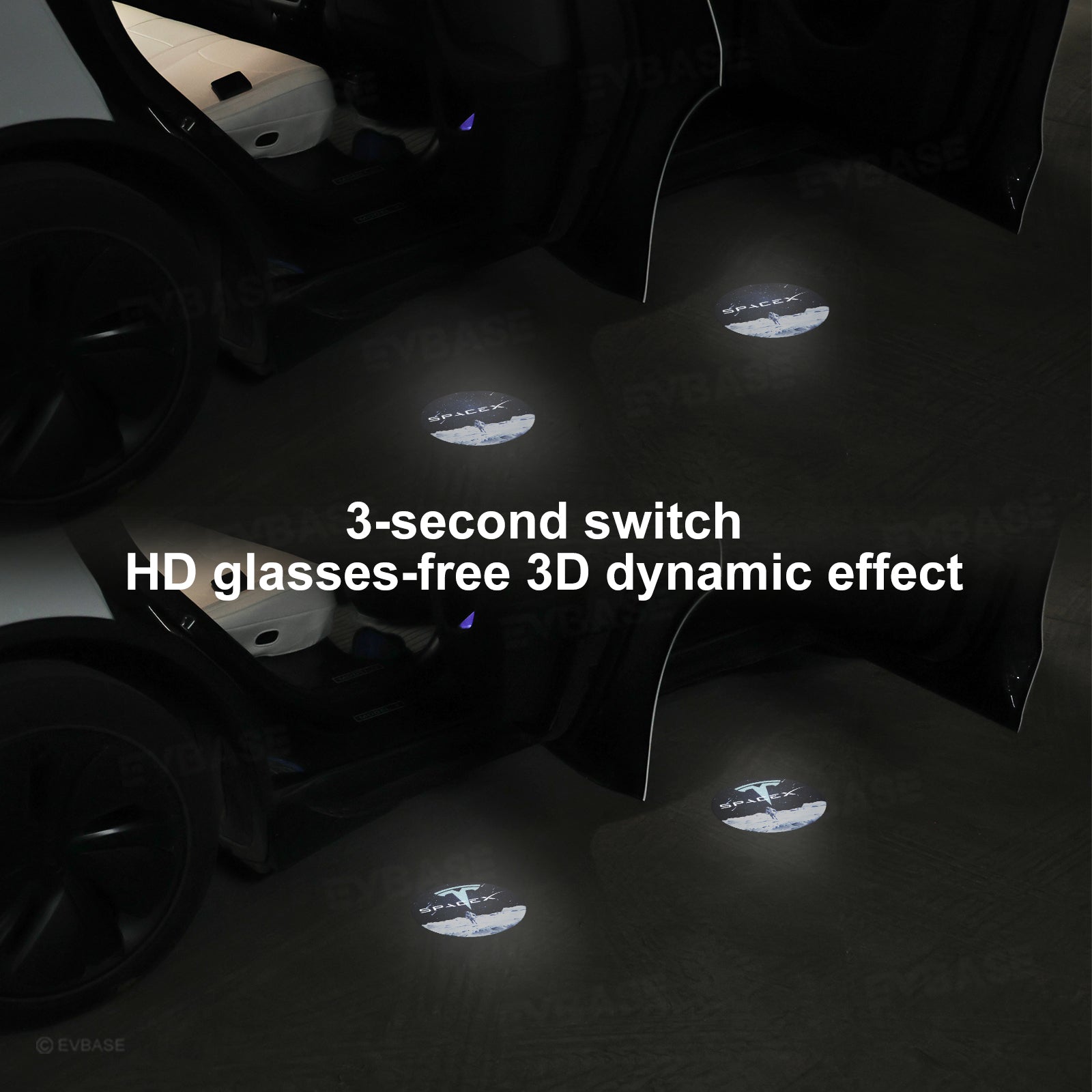 Model Y/3 Door Light Projector with Space Martian Style Puddle Lights for Tesla