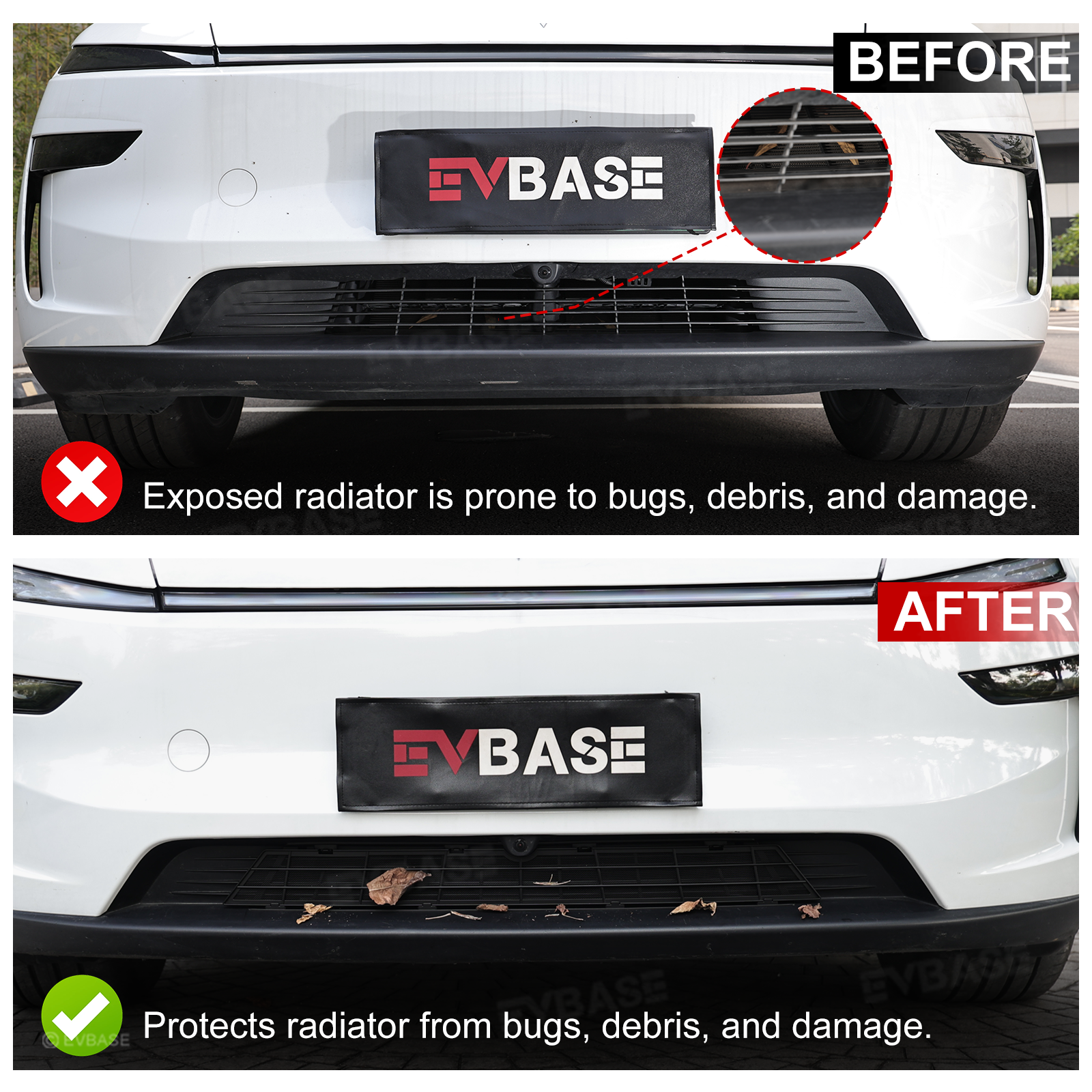 Model Y Juniper Front Grille Mesh Radiator Cover Removable ABS Floating Front Bumper Bug & Debris Screen Mesh
