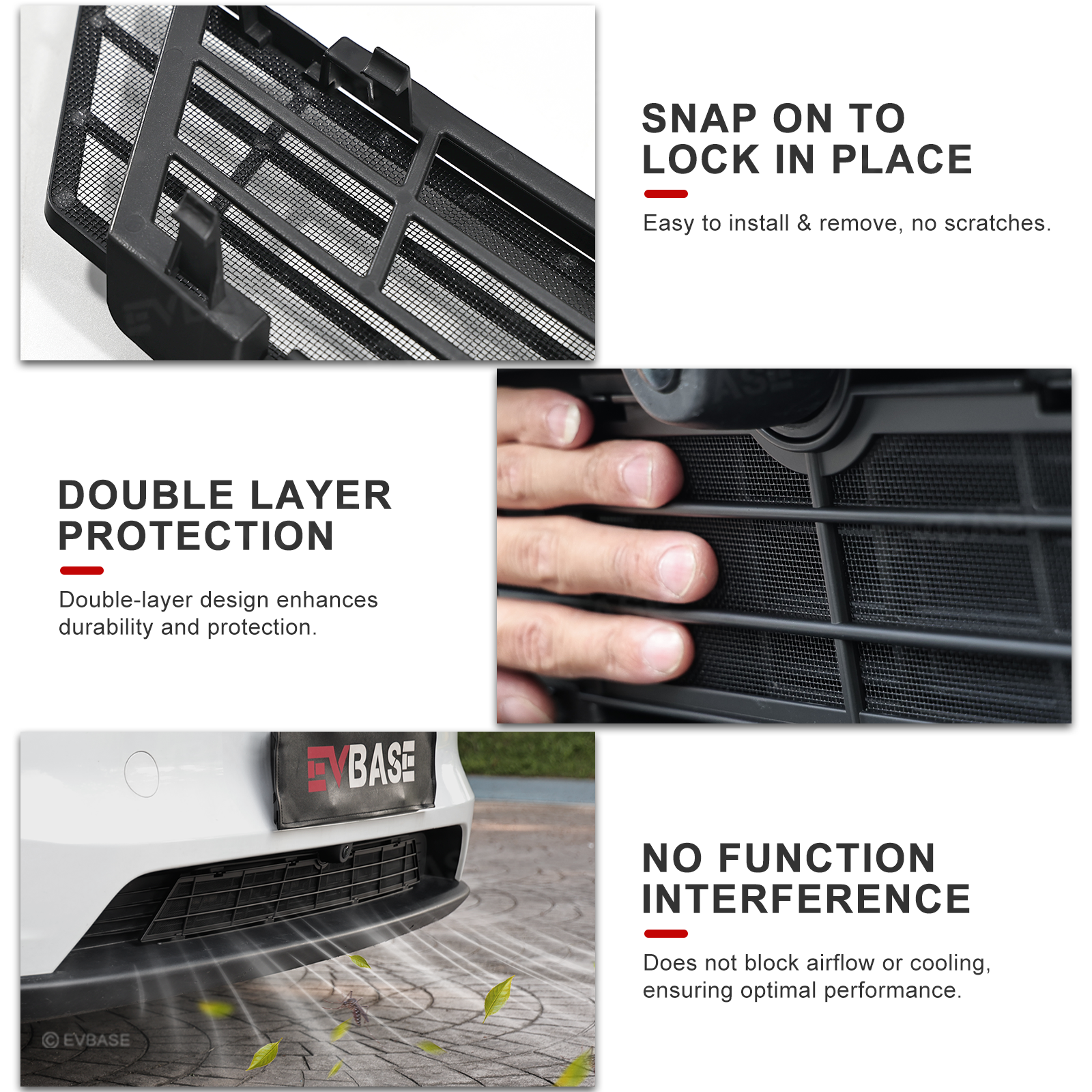 Model Y Juniper Front Grille Mesh Radiator Cover Removable ABS Floating Front Bumper Bug & Debris Screen Mesh