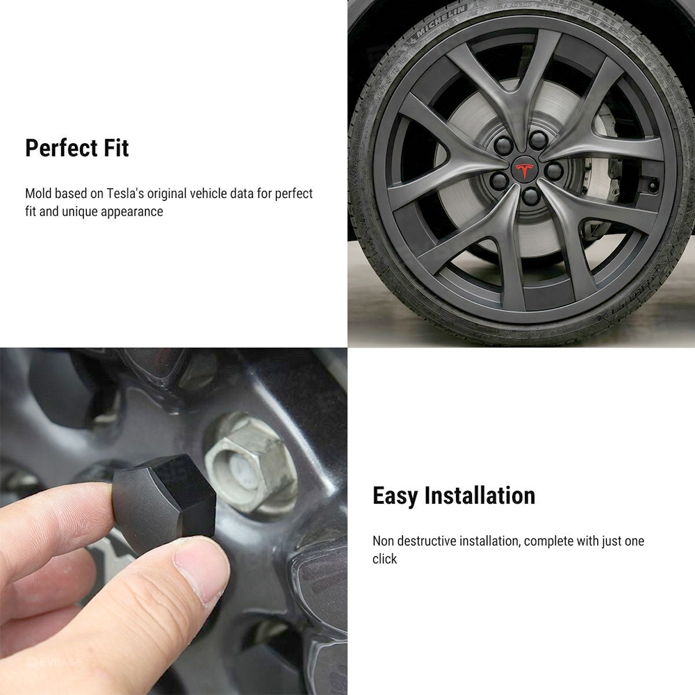 Model Y Juniper Performance Wheel Rim Protector & Wheel Center Caps Kit & Lug Nut Covers for Tesla 21" Arachnid 2.0 Wheels