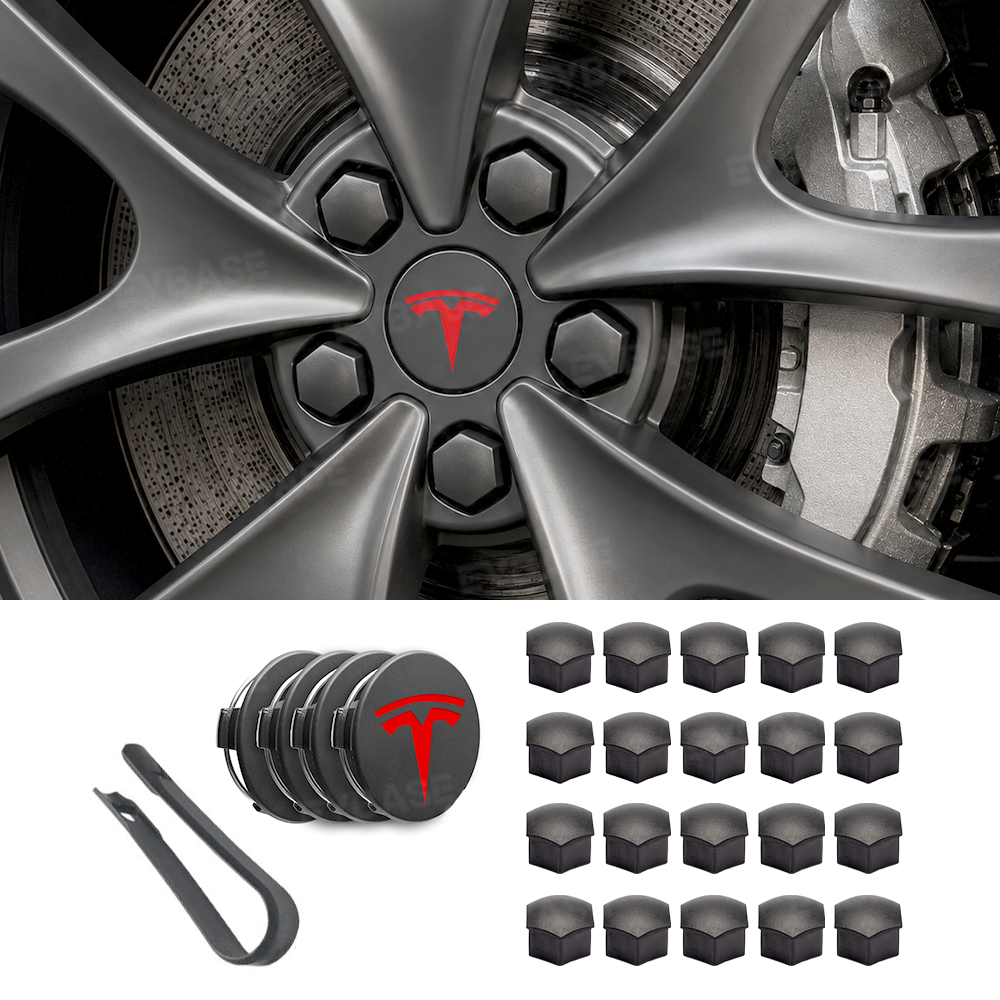 Model Y Juniper Performance Wheel Rim Protector & Wheel Center Caps Kit & Lug Nut Covers for Tesla 21" Arachnid 2.0 Wheels