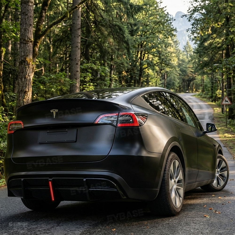 Model Y Rear Diffuser ABS Rear Bumper Lip with LED Brake Light-No Wire Cutting Required