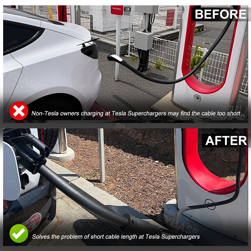 NACS to CCS1 Adapter with Extension Cable Max 250A/1000V Fast Charge CCS1 EVs at Tesla Superchargers