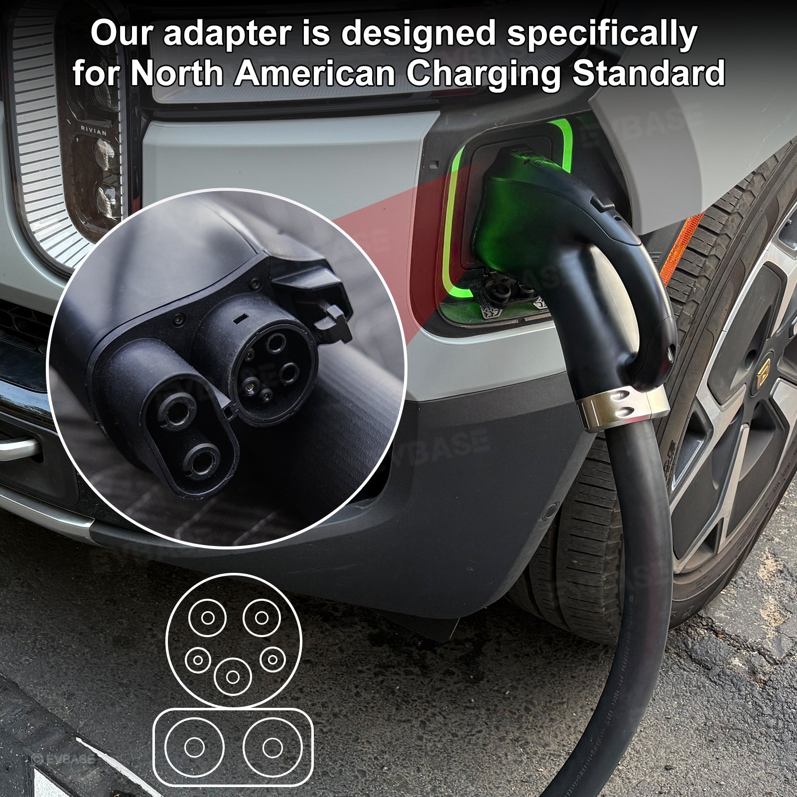 NACS to CCS1 Adapter with Extension Cable Max 350A/1000V Fast Charge CCS1 EVs at Tesla Superchargers