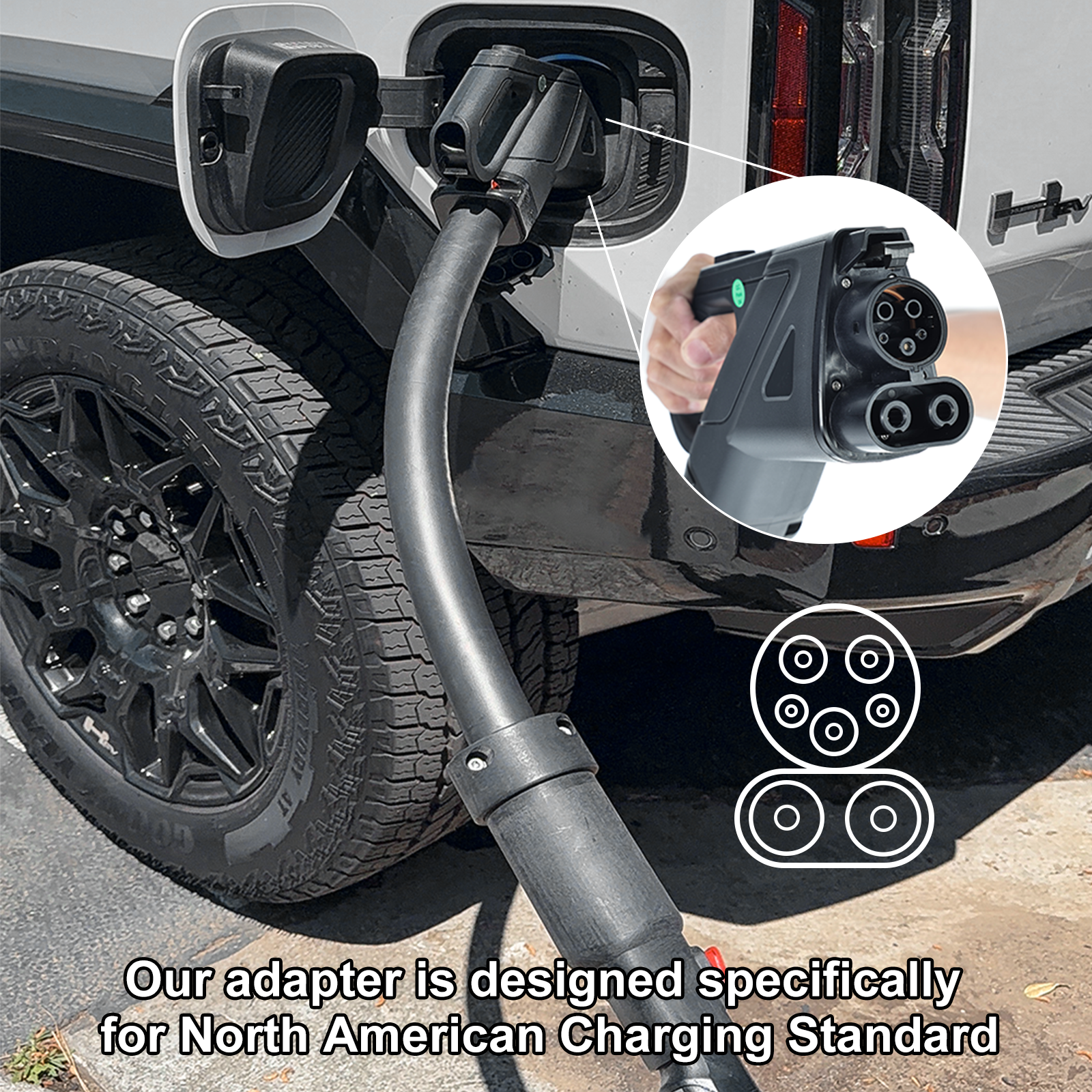 NACS to CCS1 Adapter with Extension Cable Max 250A/1000V Fast Charge CCS1 EVs at Tesla Superchargers