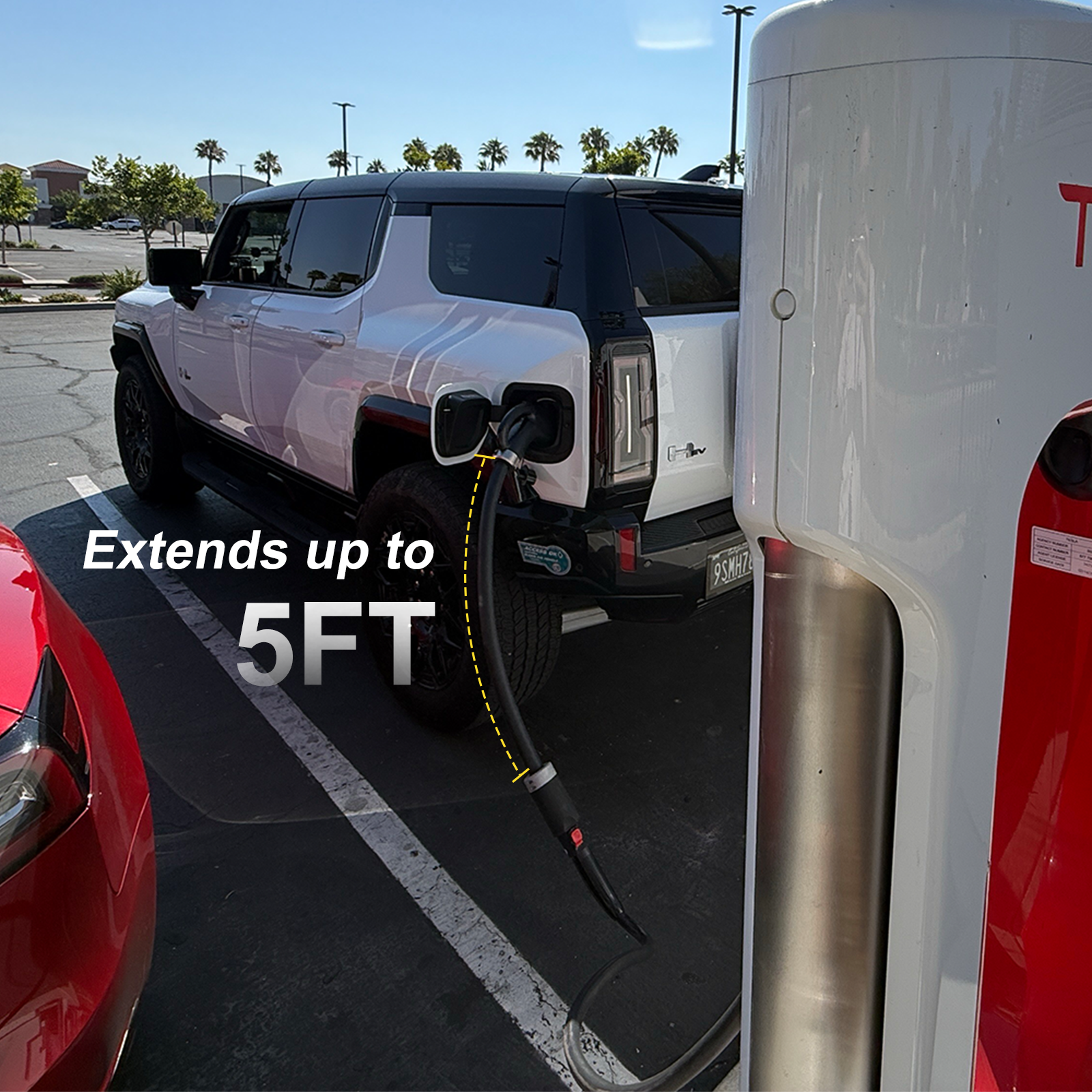 NACS to CCS1 Adapter with Extension Cable Max 250A/1000V Fast Charge CCS1 EVs at Tesla Superchargers